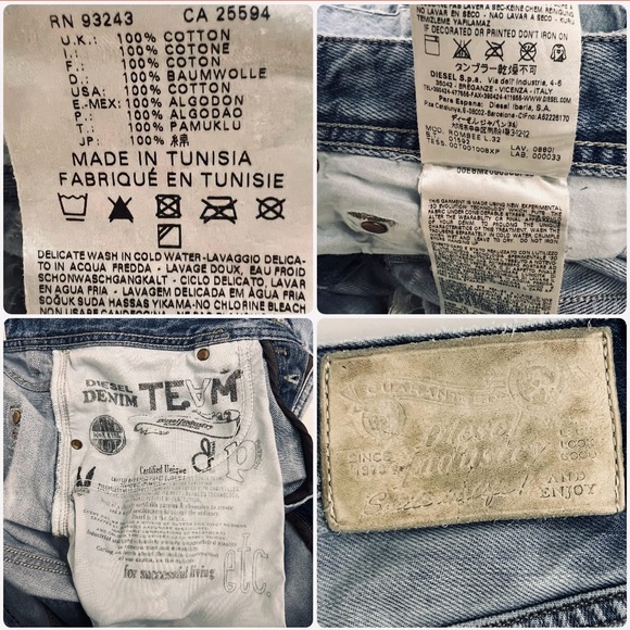 Y2K DIESEL Rombee ‘Dusty Mud’ Distressed regular Slim carrot men’s jean 30 x 32 - Picture 16 of 16